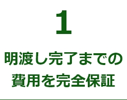 明渡し完了までの費用を完全保証