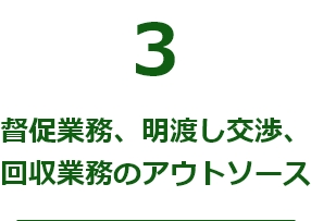 督促業務、明渡し交渉、回収業務のアウトソース